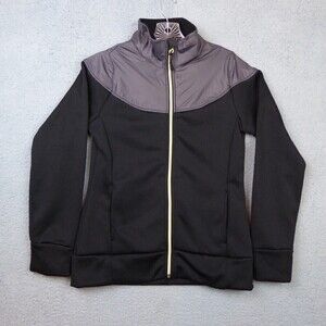 Rip Curl Jacket Women's Small Black Gray Soft Shell Full Zip Long Sleeve